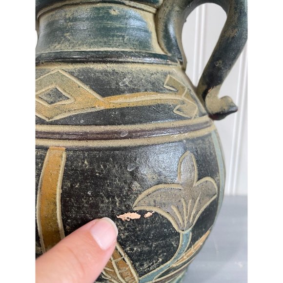 Earthenware Jug From River Junction Pottery Works Rustic Handmade Pottery - Picture 3 of 9